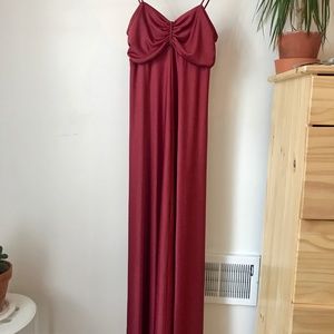 Vintage Raspberry Silky Slip Gown